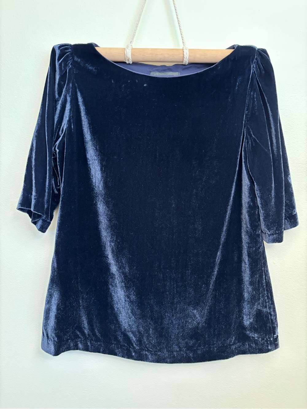 Banana Republic Velvet Boatneck Top - Deep Navy